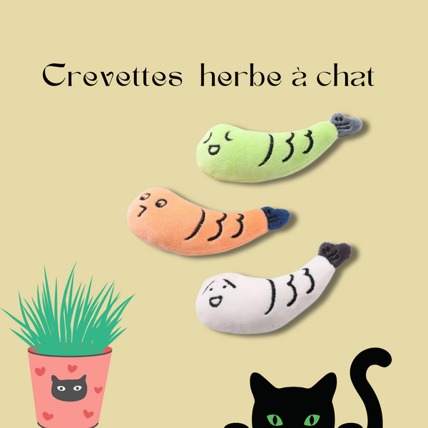 Ensemble de 3 jouets pour chats crevettes